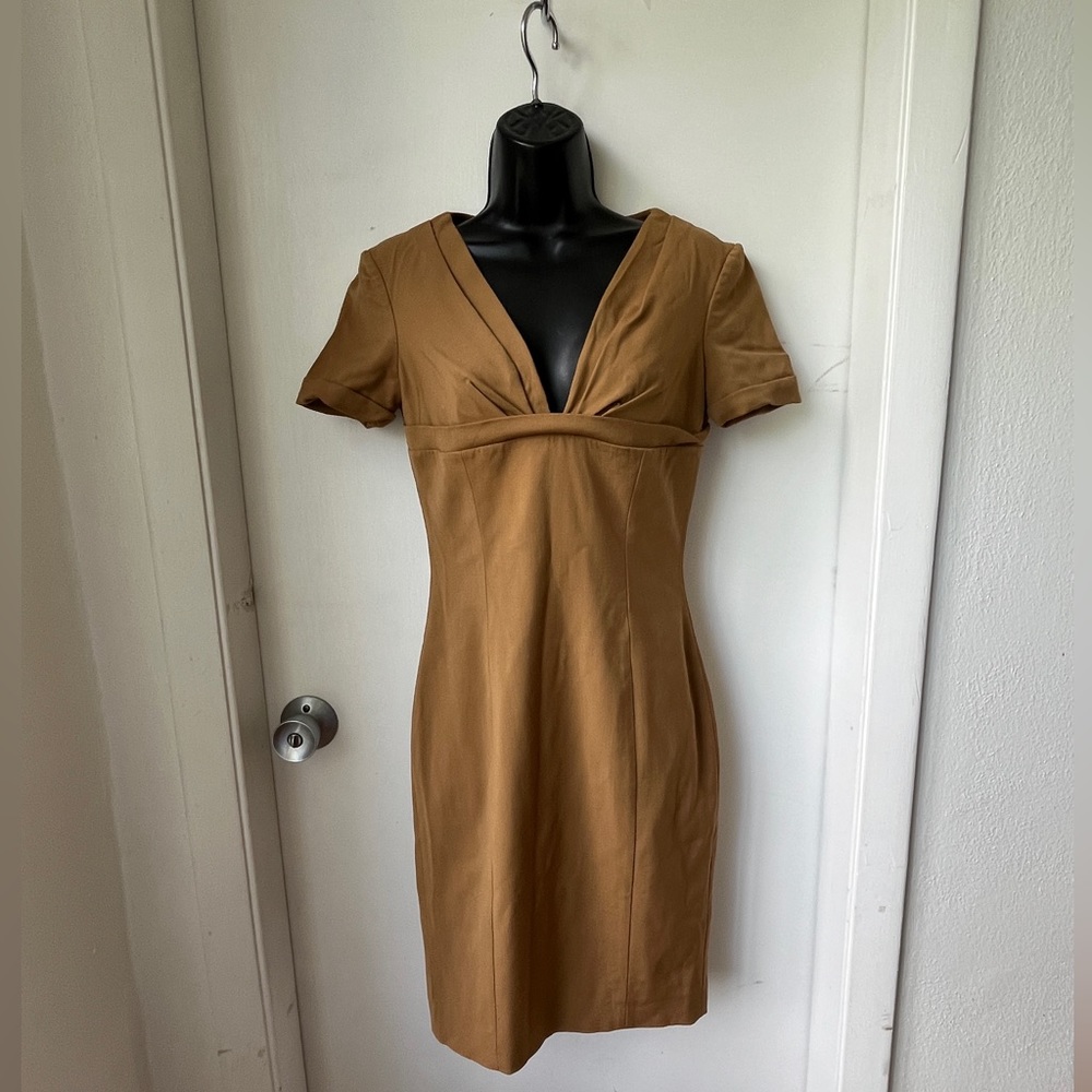 DSQUARED2 Dark Mustard Yellow Short Sleeve Sheath Dress made in Italy sz 40